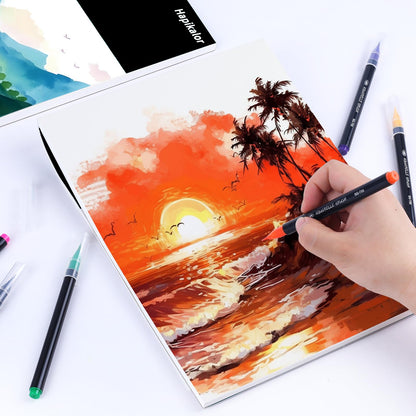 Hapikalor Watercolor Paper Pad, 9"x12" Water Color Paper, 140lb/300gsm Teal