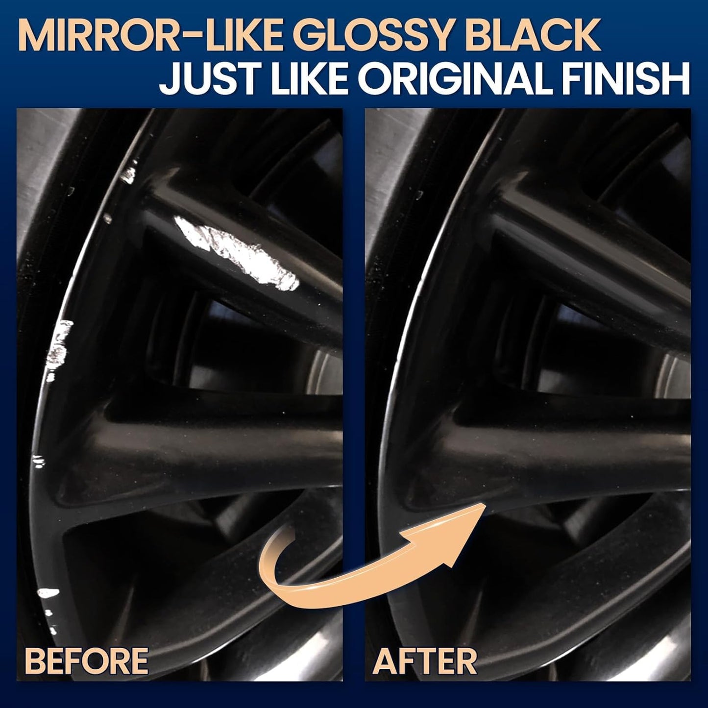 cocomfix Gloss Black Rim Touch Up Paint, Wheel Scratch Repair Pen, 1 fl oz