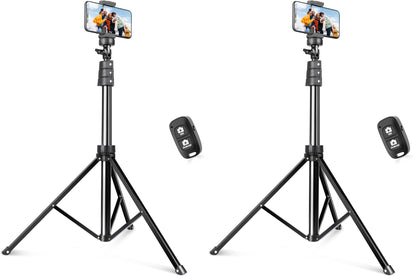 SENSYNE 72" Phone Tripod, Extendable Cell Phone Tripod Stand, Selfie Stick with Wireless Remote and Phone Holder, Compatible with iPhone Android Phone, Camera