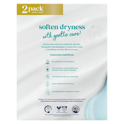 Dove Sensitive Skin Body Wash, 24hr Lotion-Soft Skin, 30.6 oz