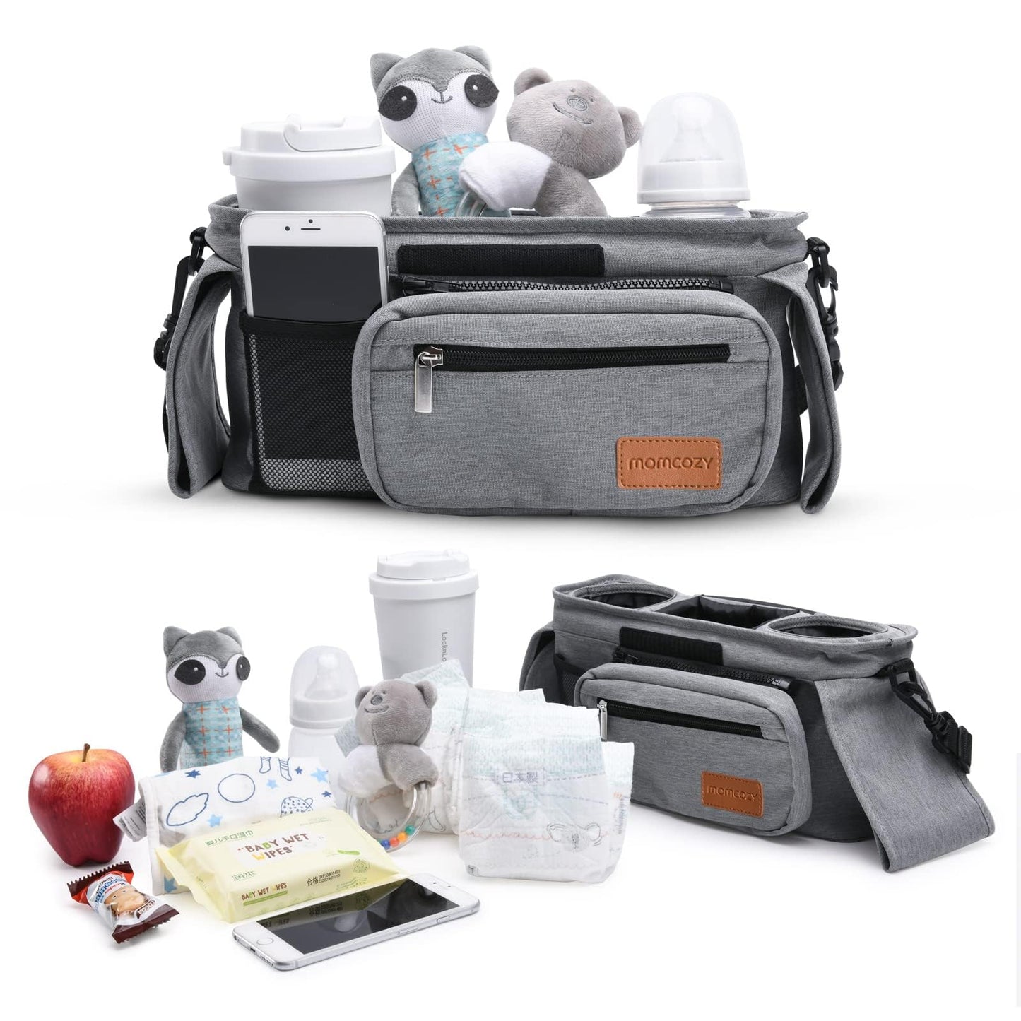 Momcozy Universal Stroller Organizer with Insulated Cup Holder