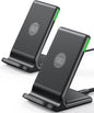 INIU Wireless Charger Station, 15W Fast Wireless Charging Stand for Official and Home Compatible with iPhone 17 16 15 14 13 12 Pro XS Samsung Galaxy S23 S22 S21 Note 20 Google etc