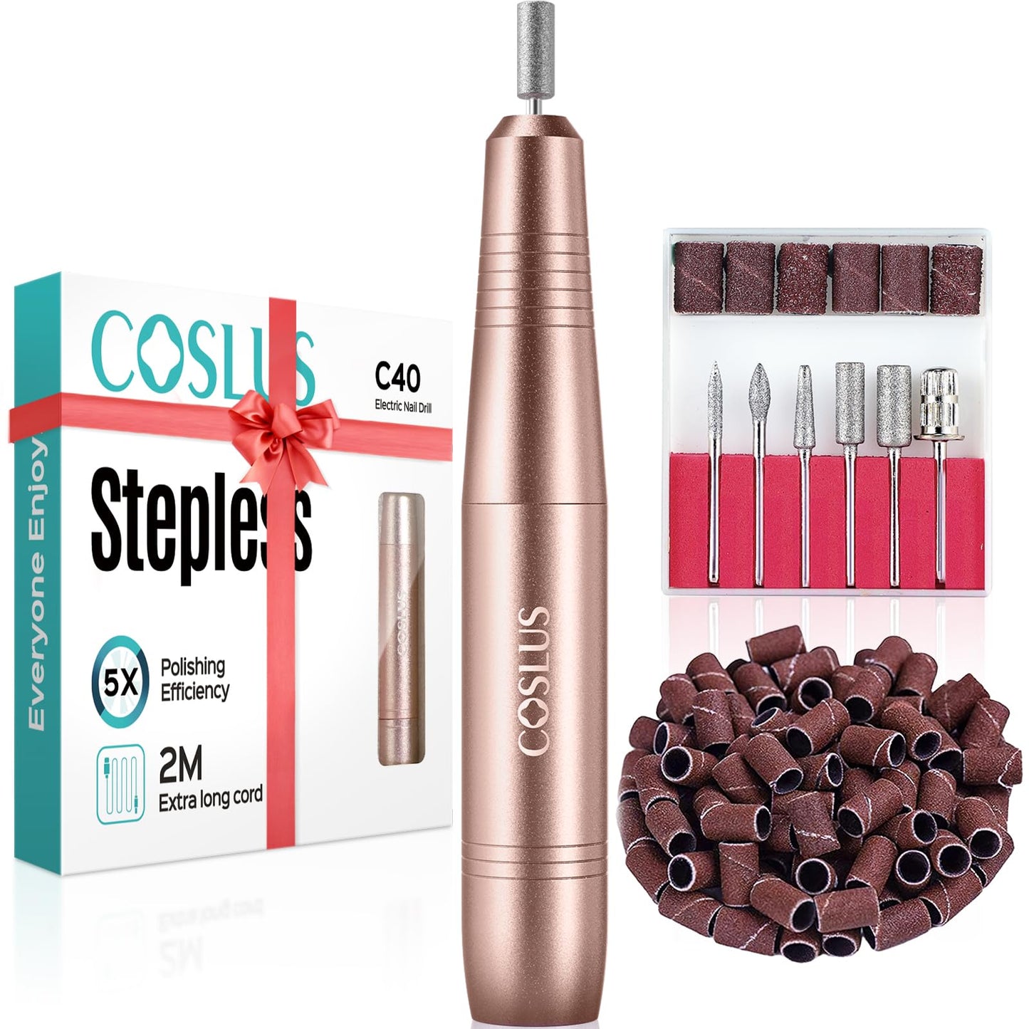 COSLUS C40 Electric Nail Drill Professional, Precise Dial Speed Control