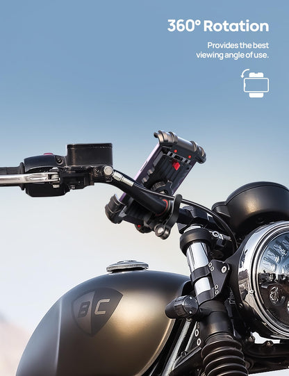 Lamicall Bike Phone Holder Motorcycle Mount - One-Hand Operation, Lockable