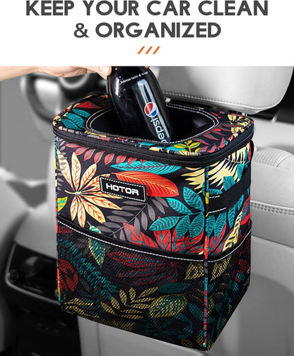 HOTOR Car Trash Can, Leakproof Car Organizer, 2-Gallon, Black