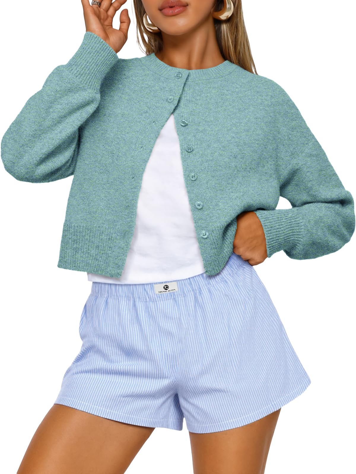Trendy Queen Cropped Cardigan Sweaters for Women Fall Fashion Clothes 2026