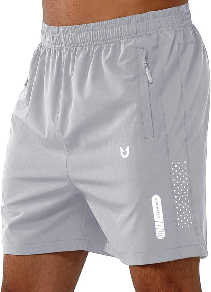 NORTHYARD Men's Athletic Running Shorts Gym Workout 7"/9"/5" Zipper Pockets