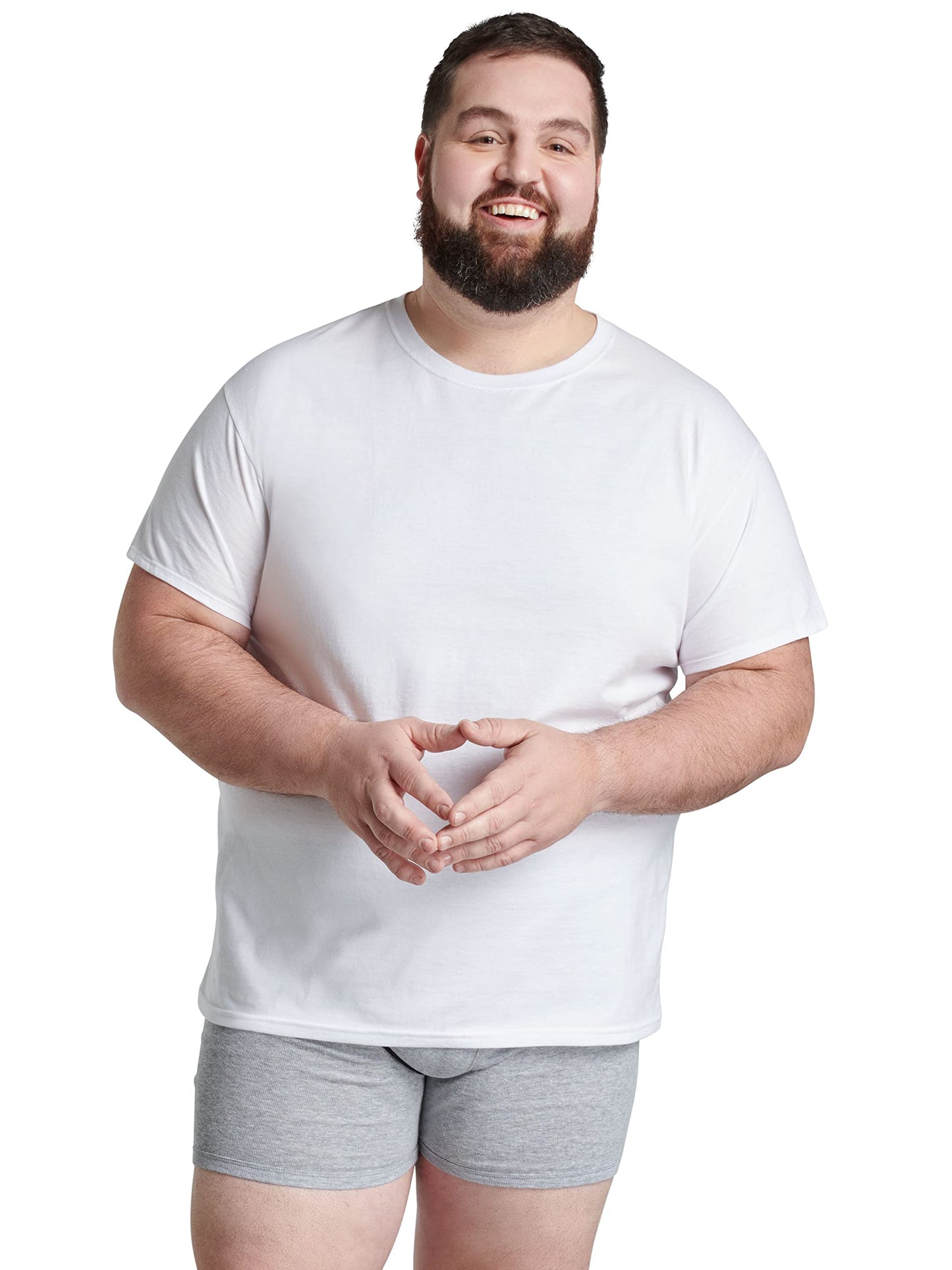 Fruit of The Loom Men's Crew Tee Undershirts, Moisture Wicking & Tag Free, Also Available in Big & Tall