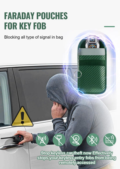 Faraday Pouch for Car Keys, Faraday Bag, Car RFID Signal Blocking Holder, Key Fob Protector, Key fob cage Block Signal Anti-Theft Fob Case Red,M