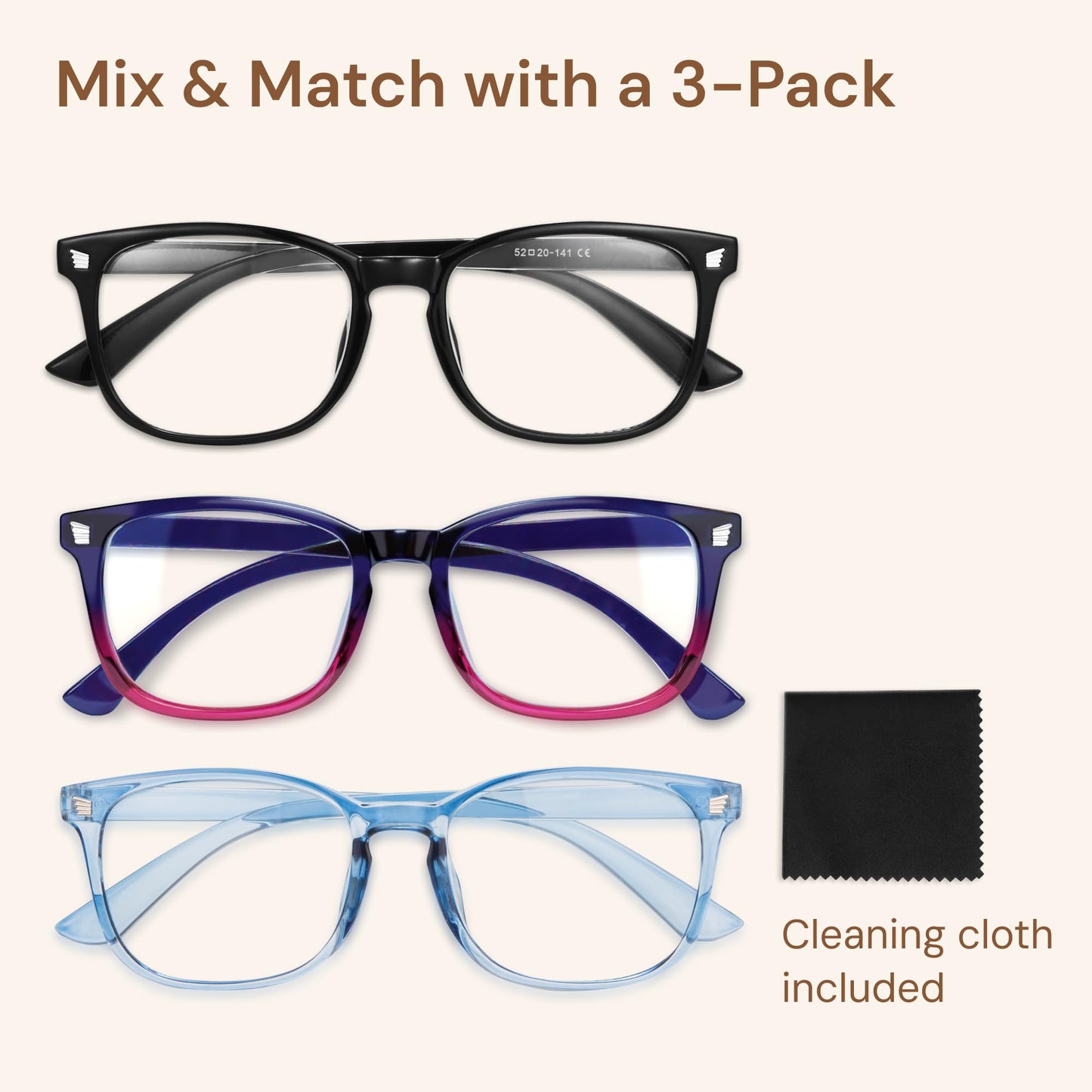 Gaoye Blue Light Glasses for Women - 3 Pack