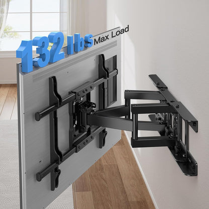 Pipishell Full Motion TV Wall Mount for Echo Show 21/15 and 13-43 Inch Flat Curved Screen TVs & Monitors, Max VESA 200x200mm up to 44lbs, TV Mount Wall Bracket with Rotation Swivel Tilt Extension