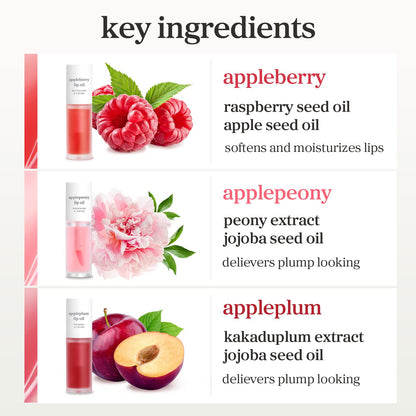 NOONI Korean Lip Oil - Applepeony - pH Color-Changing Plumping Lip Gloss