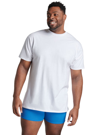 Fruit of The Loom Men's Crew Tee Undershirts, Moisture Wicking & Tag Free, Also Available in Big & Tall