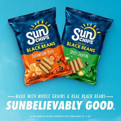 SunChips 100% Whole Grain Chips, Variety Pack, 1 oz Bags, Pack of 40, No Artificial Flavors, Colors