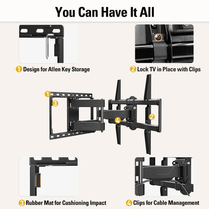 Mounting Dream Full Motion TV Wall Mount for 32-70 Inch TVs up to 99lbs