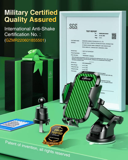 VANMASS Car Phone Holder 2026 Ultimate Military-Grade Strongest Suction & Clip Windshield Dashboard【Newest Best Strongest】Cell Phone Shower & Wall Mounts for iPhone 17 Pro Max 16 15 14 13 Android