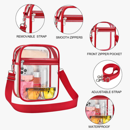USPECLARE Clear Purse for Stadium Events Transparent Messenger Bag