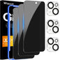 Wiaocit Tempered Glass Privacy Screen Protector for iPhone 15 Pro