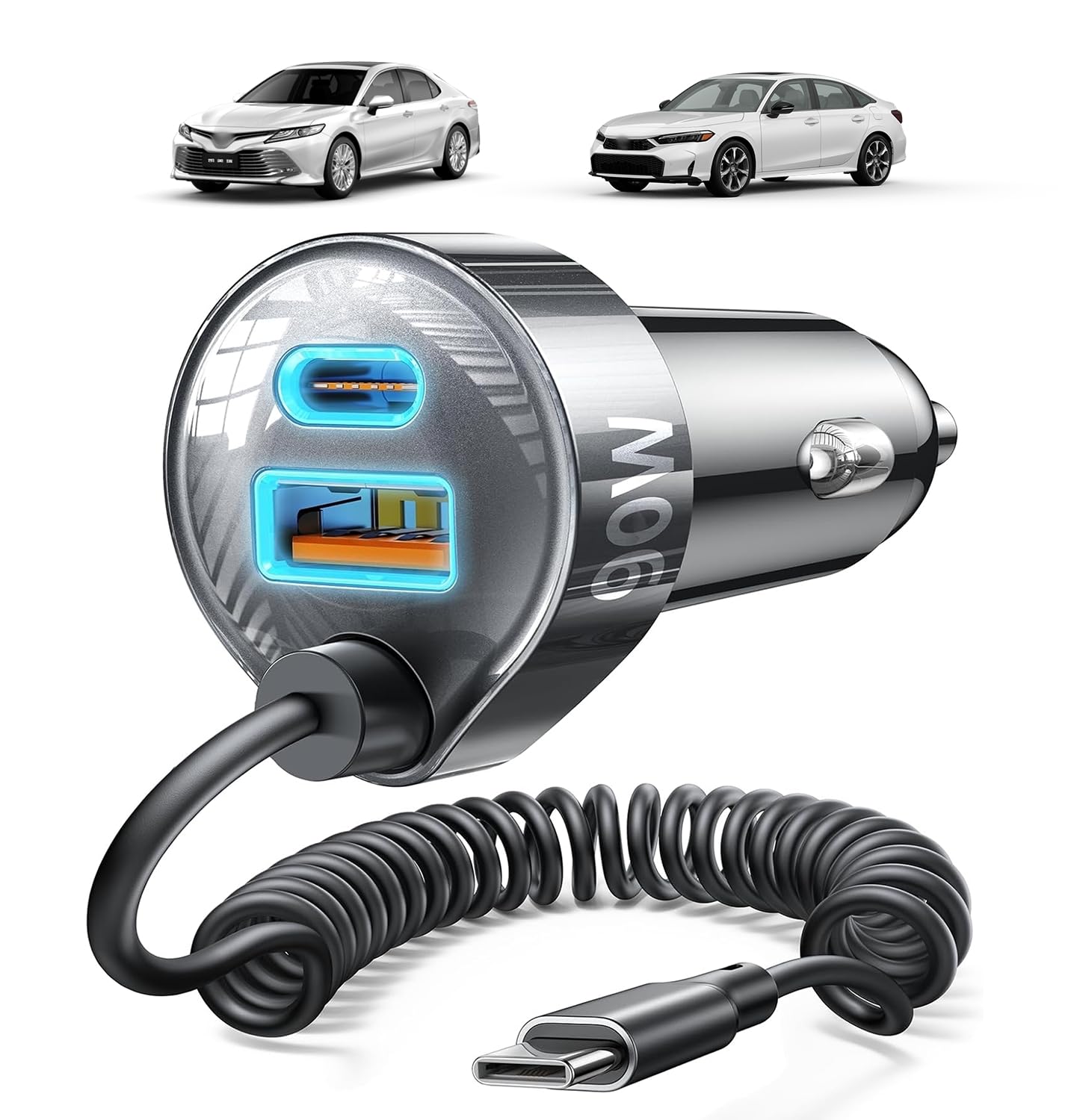 LISEN 90W for iPhone 17 16 15 Pro Max Car Charger USB C Fast Charge