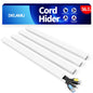 Wire Hider, 157in Delamu Cord Hider Wall, Paintable Wire Covers for Cords, TV Cable Hider Wall Kit, Cable Covers Raceway, Cable Management Hide TV Cords for Wall Mount TV, 10XL15.7 W0.95 H0.55in Brown