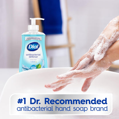 Dial Antibacterial Defense Liquid Hand Soap + Aloe, White Tea Scent, 11 Fl Oz (Pack of 4), Dermatologist-Tested Hand Wash, Gentle Formula