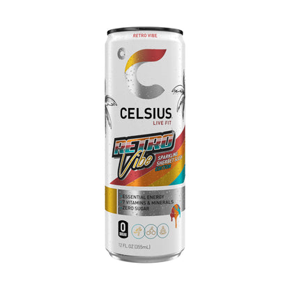 CELSIUS Sparkling Tropical Vibe, Functional Essential Energy Drink 12 Fl Oz (Pack of 12)
