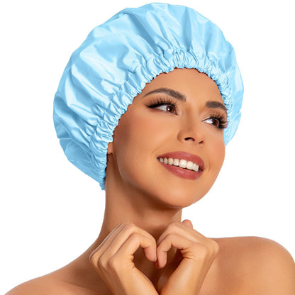 Edoneery Shower Caps for Women Reusable Waterproof, Shower Hair Cap