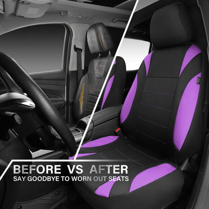 CAR PASS Waterproof Car Seat Covers Front Seats Only with 5mm Composite EVA, Neoprene Car Seat Cover with Separate Headrest Cover, Quick Setup Universal Fit for Car SUV Trucks,Airbag Compatible（Gray