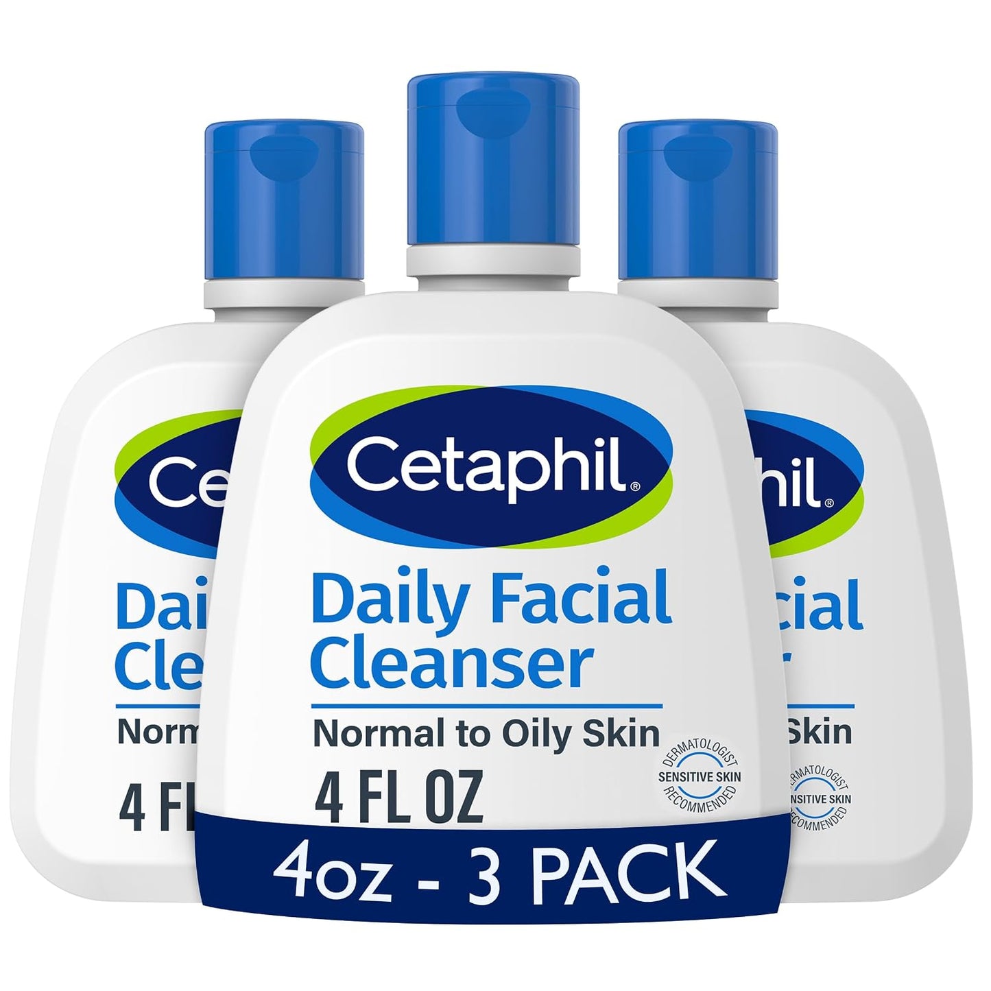 Cetaphil Daily Facial Cleanser, Oily & Combination Skin, 8oz, 3ct