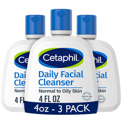Cetaphil Daily Facial Cleanser, Oily & Combination Skin, 8oz, 3ct