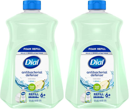 Dial Antibacterial Defense Foaming Hand Soap Refill, Spring Water, 52 Fl Oz