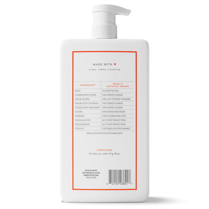 Native Clean Body Wash, Gentle & pH-balanced for Sensitive Skin, 24-Hr Freshness for Women & Men, Vegan & Cruelty-Free, Free of Sulfates, Parabens & Phthalates, Sandalwood & Shea Butter, 36 oz