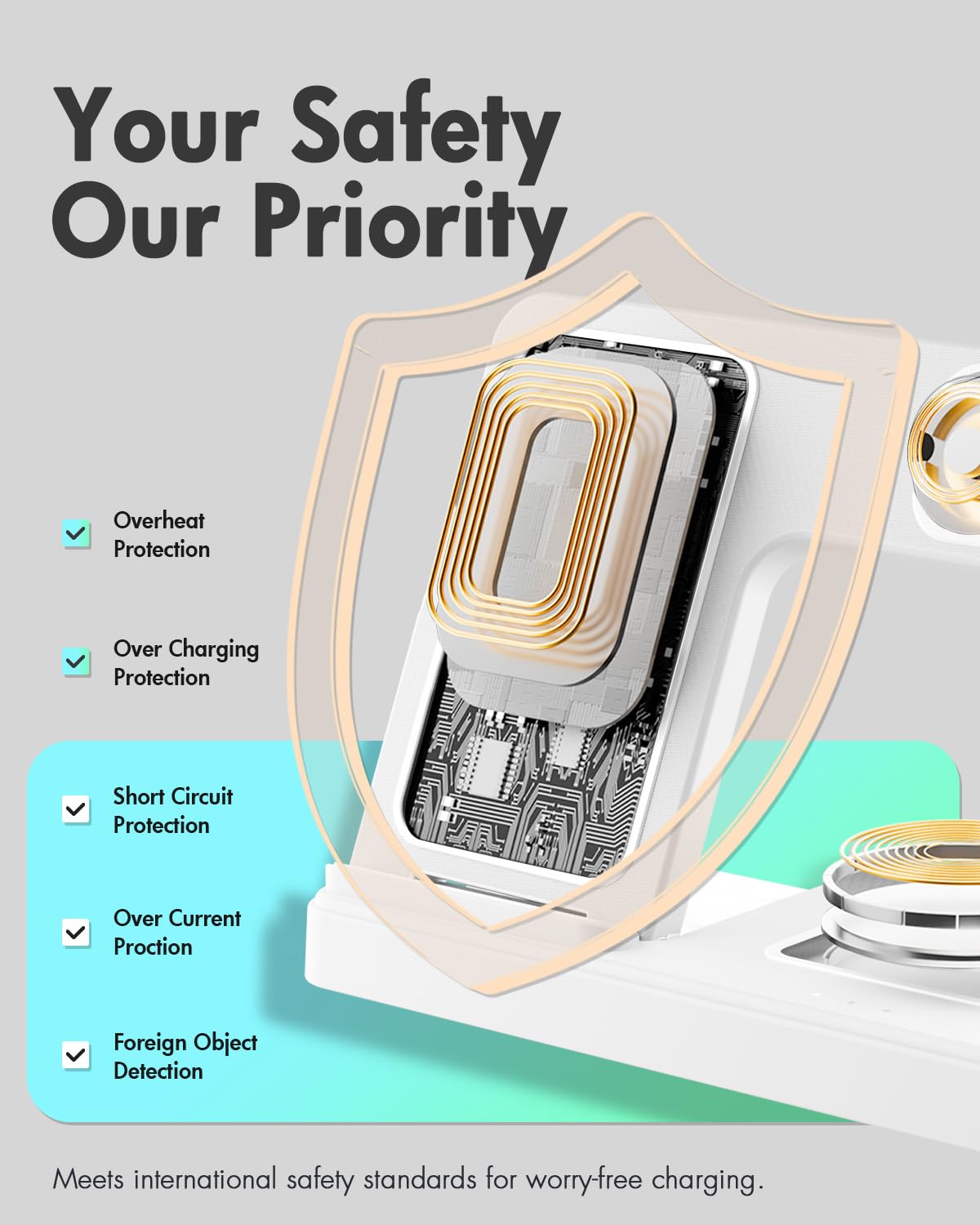 GETPALS Wireless Charger iPhone Charging Station for Apple Multiple Devices