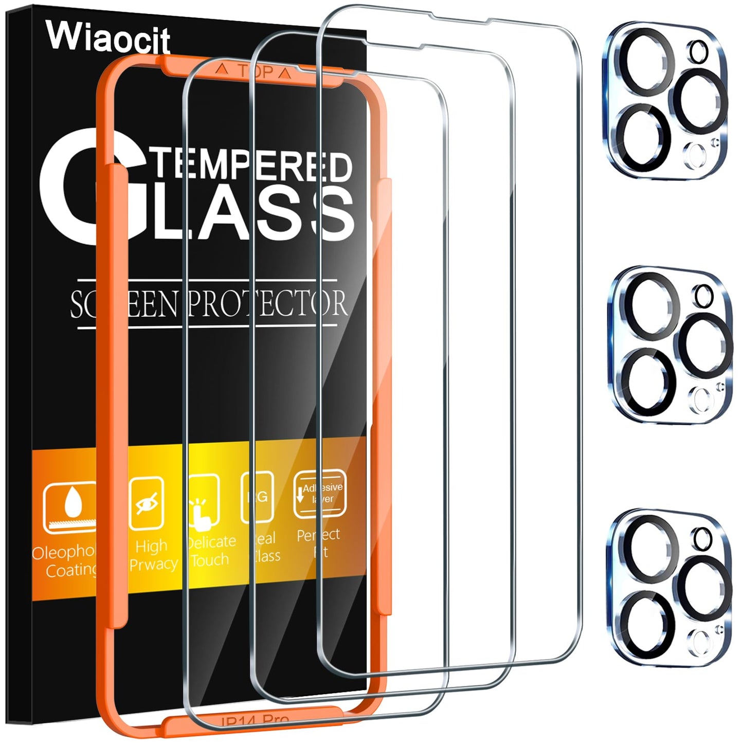 Wiaocit Tempered Glass Privacy Screen Protector for iPhone 15 Pro