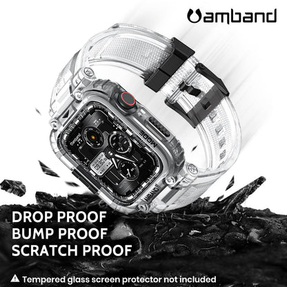 amBand Bands Compatible with Apple Watch 9/8/7/6/5/4 & SE 3/2/1 45mm/44mm Case for Men, M1 Sport Series Rugged Case Protective Cover for iWatch SE3/SE2/6/SE/5/4 44/45 mm Men Black