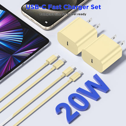 iPhone 17 16 15 Charger Fast Charging,2Pack 20W Apple iPad USB C Wall Charger Block with 6FT USB C to C Cable for iPhone 17/Pro/Pro Max/17 Air/ 16/16 Pro/16 Pro Max/15/Plus/Pro/Pro Max