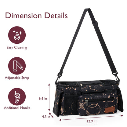 Momcozy Universal Stroller Organizer with Insulated Cup Holder