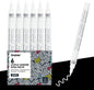 Grabie 6 White Acrylic Paint Markers, 0.7 mm Extra Fine Tip