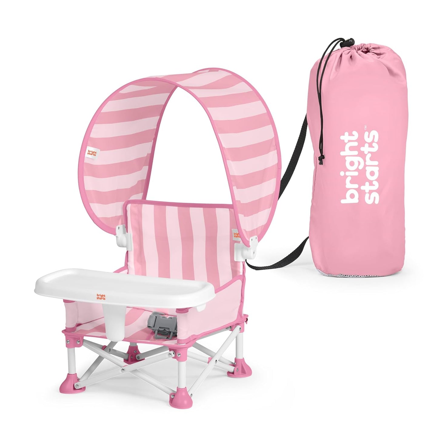 Bright Starts Pop 'N Sit Portable Booster, Indoor/Outdoor Use, Floor Seat with Feeding Tray, Teal, 6 Mos - 3 Yrs