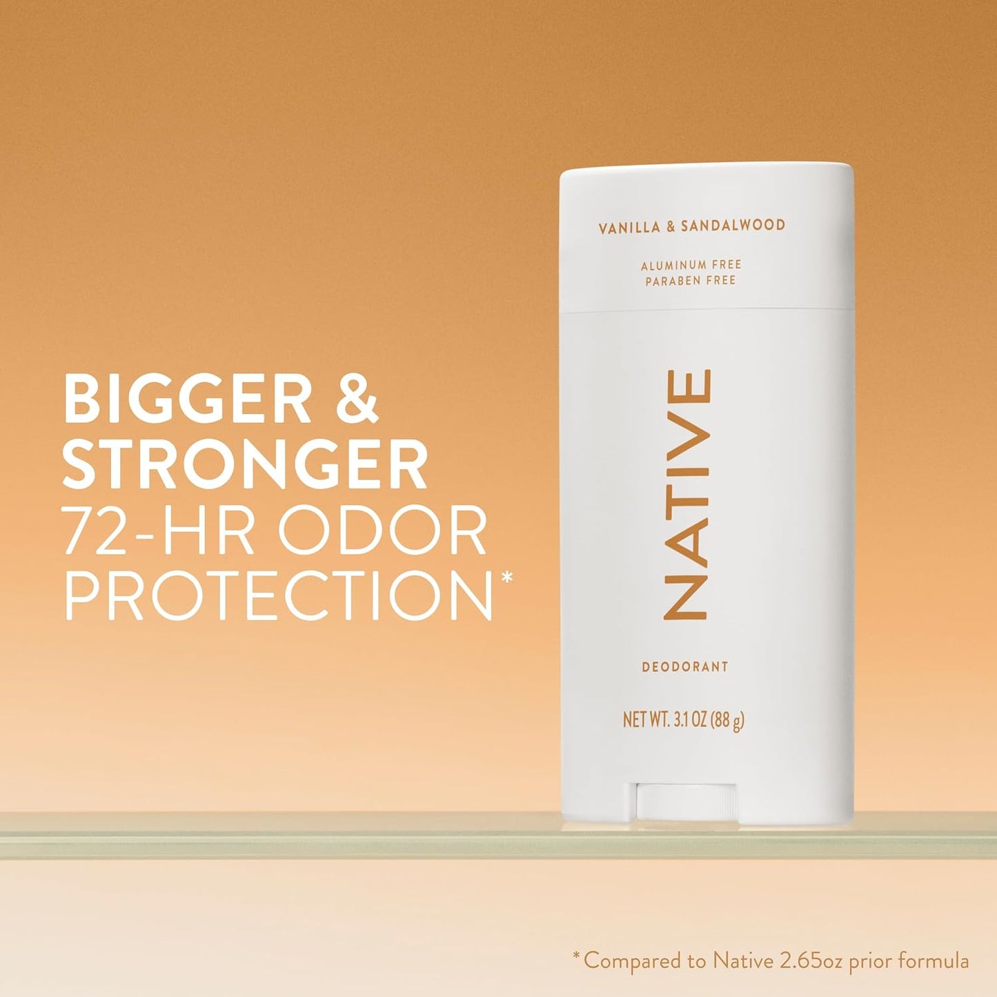Native Aluminum Free Deodorant, Ocean & Timber, Large Size Stick, 72 Hour Odor Control, for Women & Men, Contains Naturally Derived Ingredients, 3.1 oz