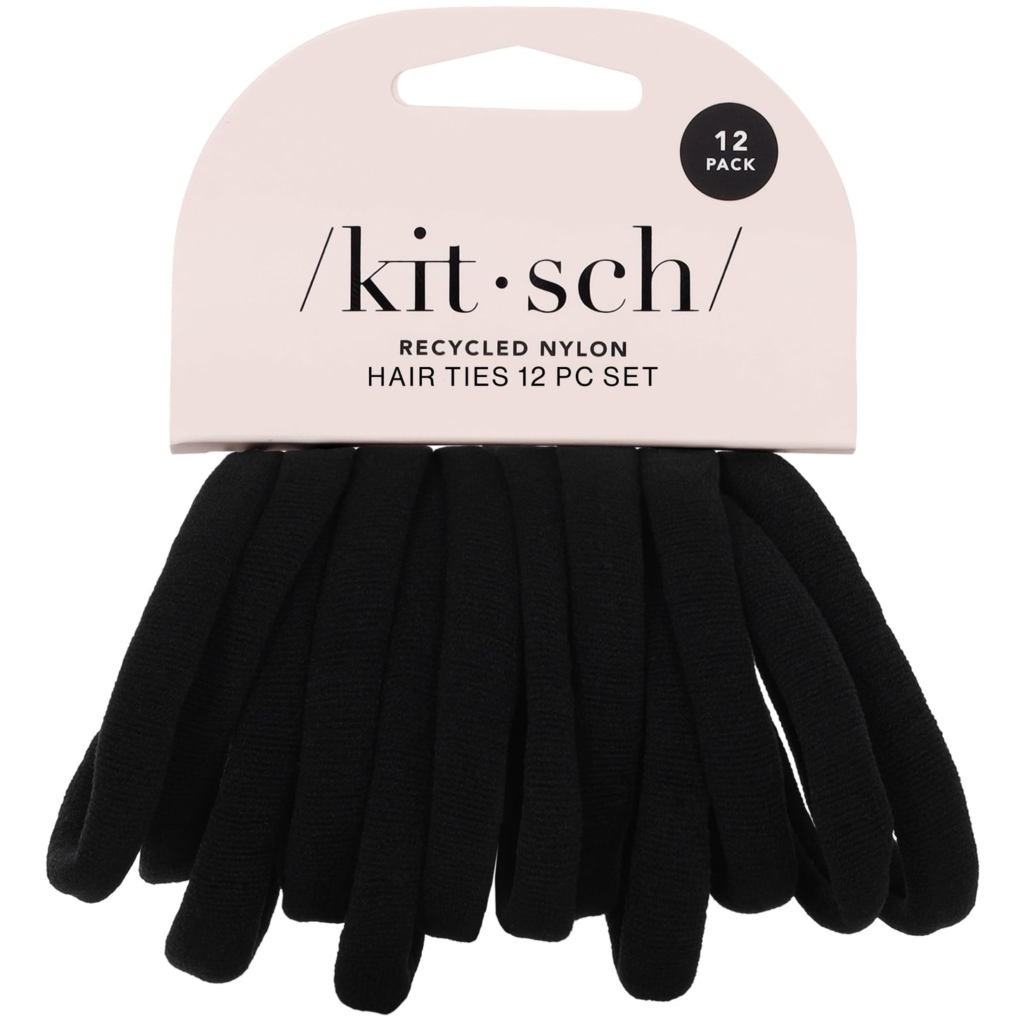 Kitsch Elastic Hair Ties No Damage | Stretchable Hair Bands - Neutral 12pcs