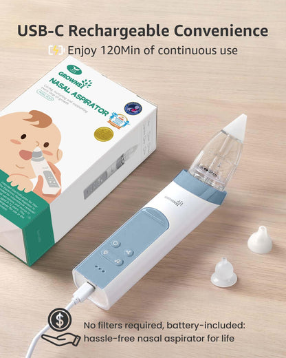 GROWNSY Nasal Aspirator for Baby, Electric Nose Sucker, Powerful Suction