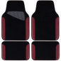 CAR PASS Waterproof Universal Fit Car Floor Mats, Faux Leather Car Carpet Mats, Black Car Mats with Anti-Slip Nibbs Backing & Driver Heel Pad Fit for SUV,Vans,sedans, Trucks,Set of 4pcs(All Black)