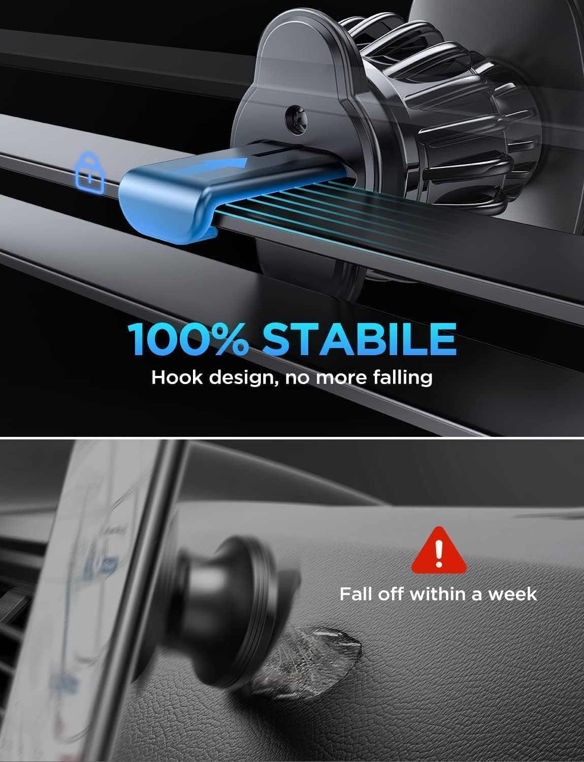 LISEN for Magsafe Car Mount, Magnetic Phone Holders for Your Car Vacuum, Phone Mount for Car Accessories for Women Men Jeep BMW, Suction Holder Kits, for iPhone 17 Pro Max 16 15 14 13 12,Carbon Fiber