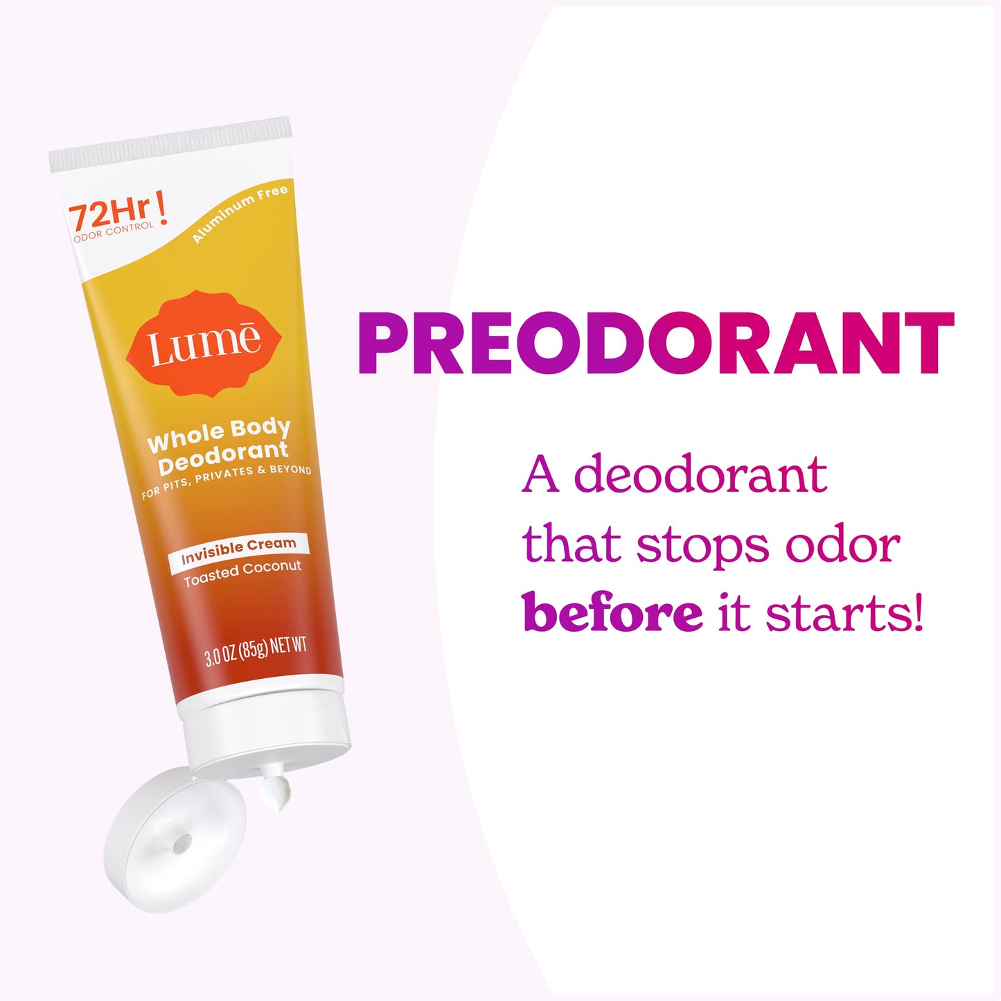 Lume Whole Body Deodorant - Cream Tube - 3 oz (Clean Tangerine)