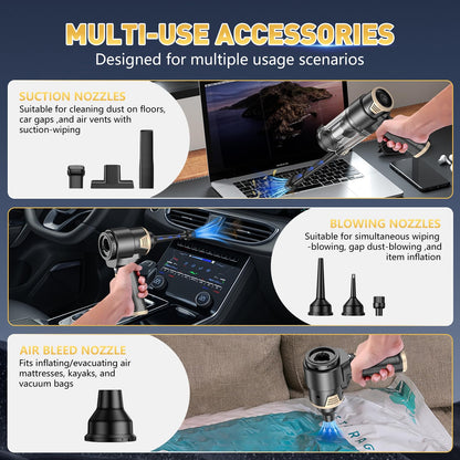 KMM Handheld Car Vacuum Cleaner, Hand Held Vacuum Cleaner and Air Duster