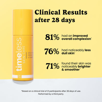 Timeless 20% Vitamin C + E Ferulic Acid Serum, Antioxidant, 4 fl oz