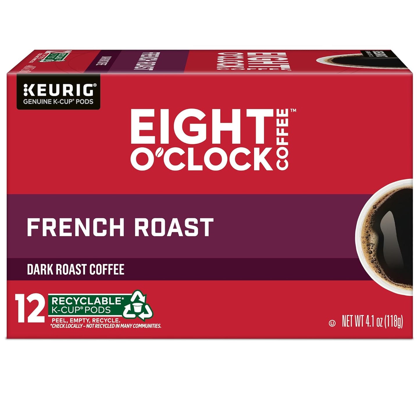 Eight O'Clock Coffee Hazelnut, Single-Serve Keurig K-Cup Pods, Flavored Medium Roast Coffee Pods, 96 Count