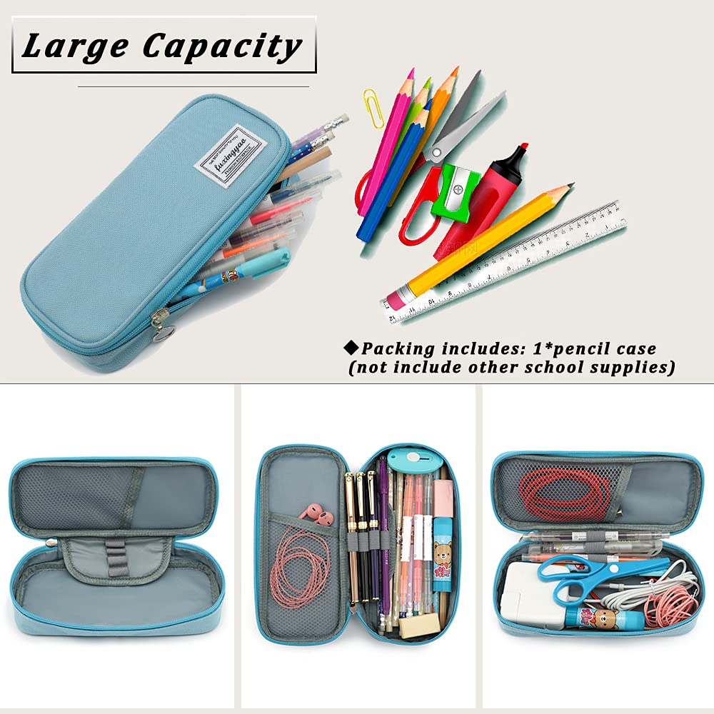 FUXINGYAO Pencil Case, Multi- Slot Pencil Pouch, Portable Pencil Bag, Pen Case for& Office(Black)
