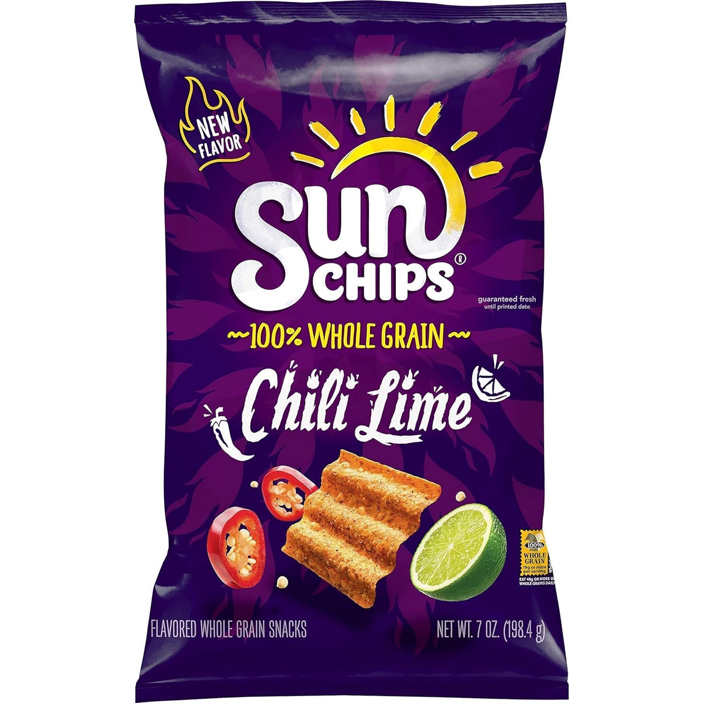 SunChips 100% Whole Grain Chips, Variety Pack, 1 oz Bags, Pack of 40, No Artificial Flavors, Colors